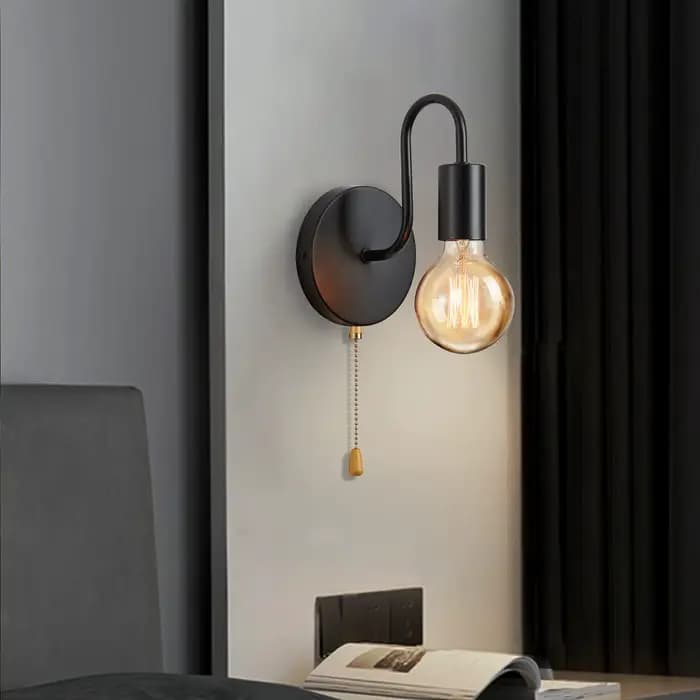 Applique industrielle nordique fer noir E27 éclairage intérieur chevet salle de bain chambre lampe applique murale luminaire décor