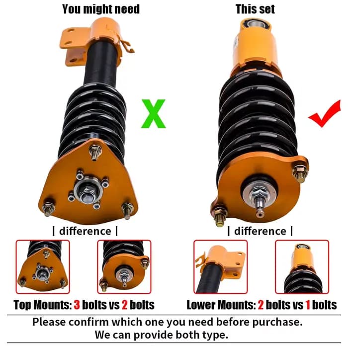 Suspension Coilovers Amortisseur Réglable, 24 Voies, Subaru Complete 2000-2004 Sedan