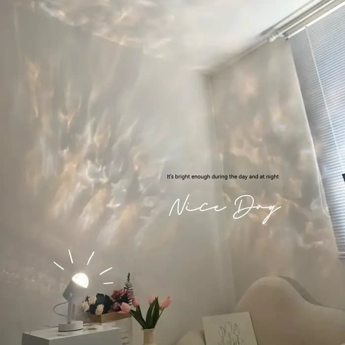 Applique murale à ondulation de l'eau, petite veilleuse, lumière d'ombre, humeur rotative, chevet, lumière ambiante, Netflix Live, décoration de chambre à coucher