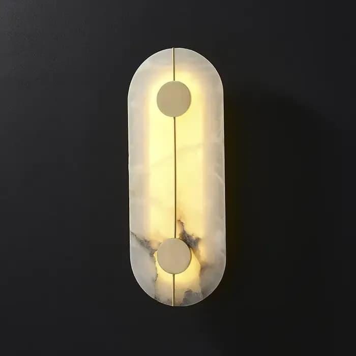 Applique murale ronde moderne en albâtre en marbre naturel pour salon chambre à coucher chevet couloir cuisine décoration d'intérieur lumière LED élégante pour femmes occasions spéciales