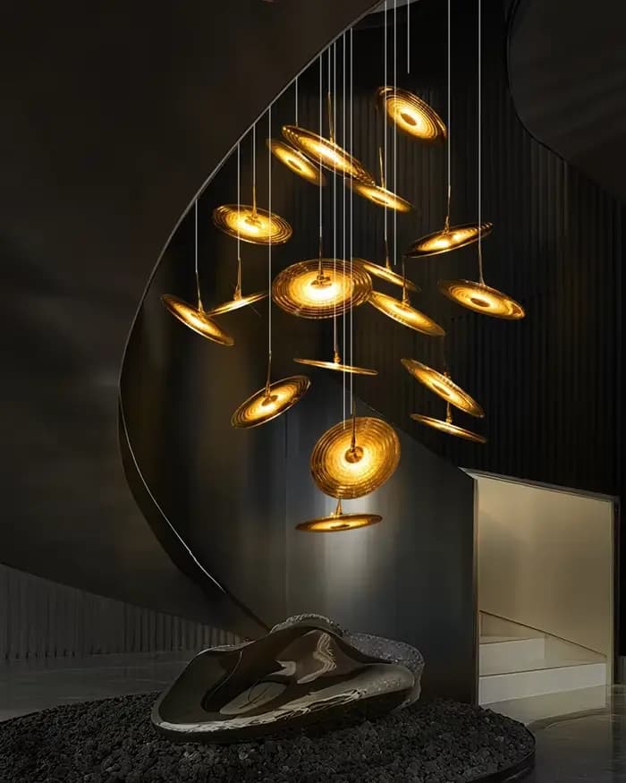 Lustre moderne de luxe en forme de spirale volante, luminaire décoratif d'intérieur, idéal pour un salon, une Villa, des escaliers ou des escaliers