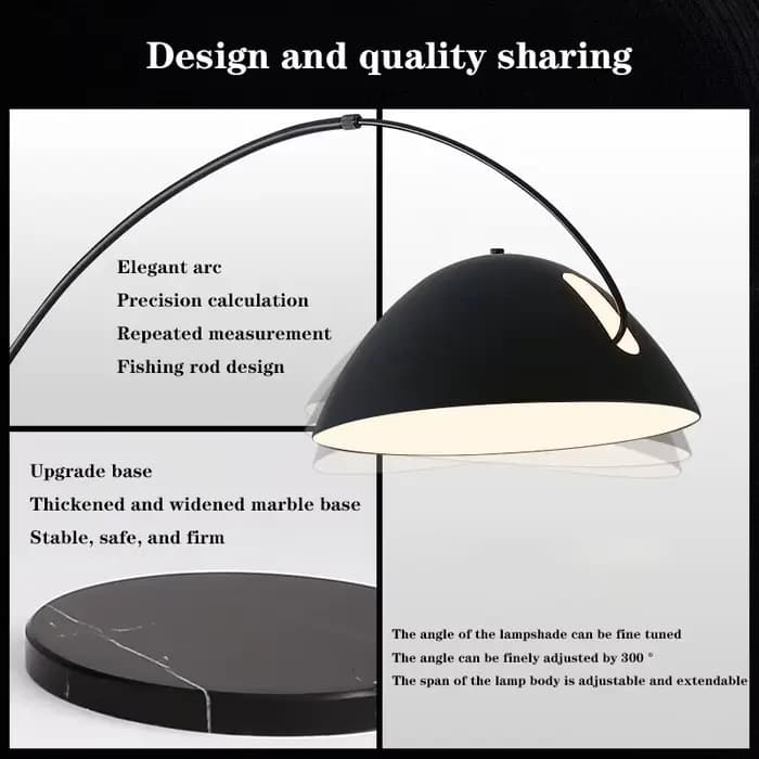 Lampe autoportante sur pied, luminaire décoratif d'intérieur, idéal pour une chambre à coucher, une table de chevet ou un canapé
