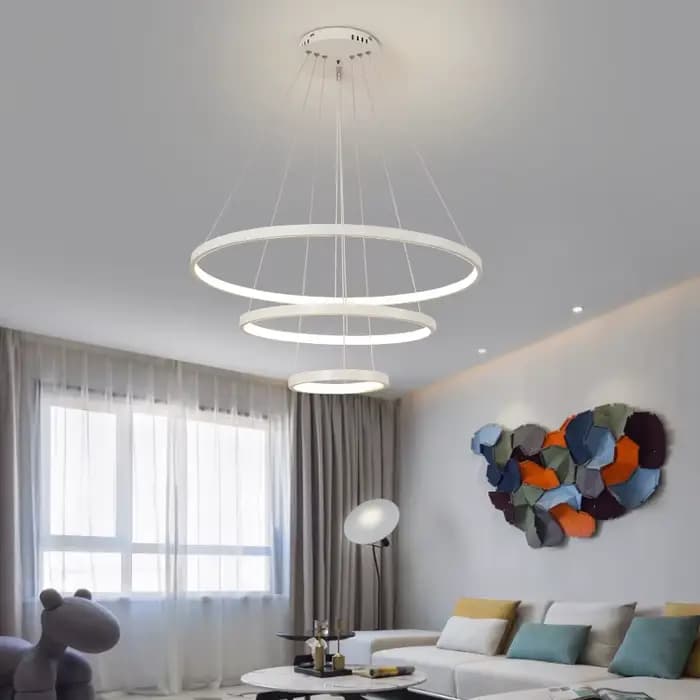 Moderne led salle à manger lustres simple anneau lustre salon chambre lumières maison éclairage intérieur décoratif lampes suspendues
