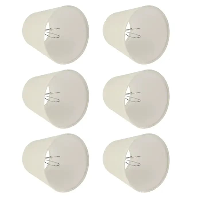 Couvercle d'abat-jour en tissu pour ampoules E14, style moderne et simple, couleur crème, lampe murale, lustre, décoration de la maison, 6 pièces
