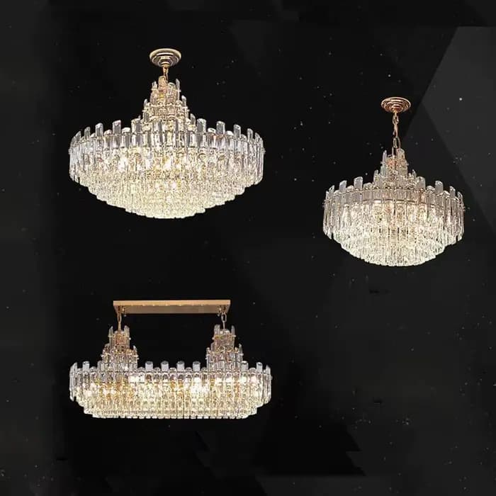 Lustre en cristal de luxe moderne pour bâtiment Duplex salon salle à manger suspension décor Lustre luminaire Suspension Luminaire