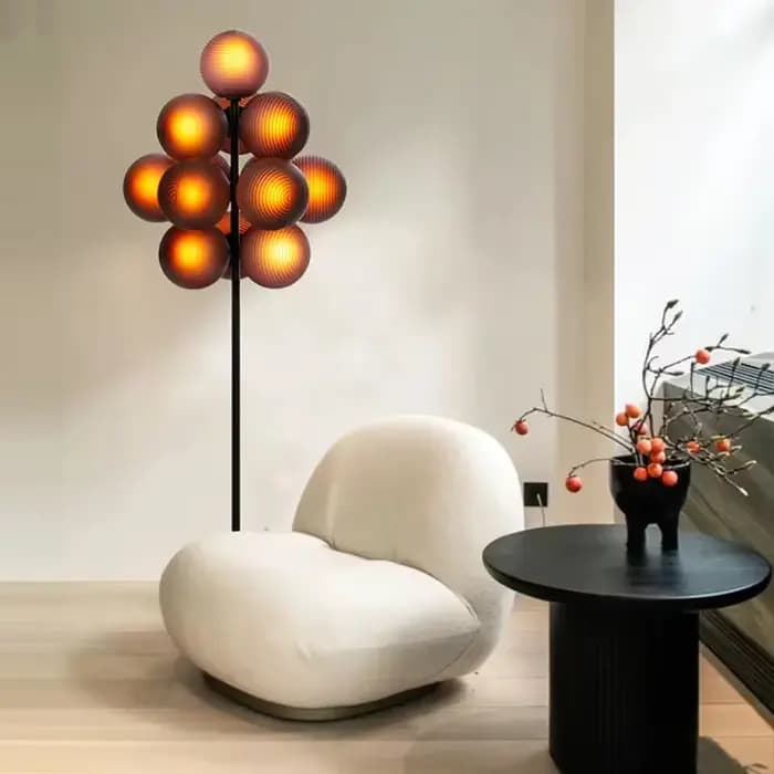 Lampe LED autoportante en verre de raisin, design créatif moderne, luminaire décoratif d'intérieur, idéal pour un salon ou une chambre à coucher