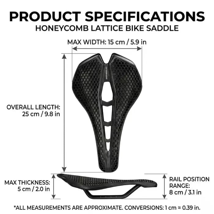 Selle de vélo de route 3D en nid d'abeille, design creux, absorption des chocs, siège confortable pour le cyclisme en montagne, accessoires de cyclisme