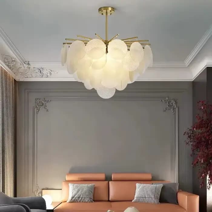 Plafonnier LED suspendu en verre au design moderne, design luxueux, éclairage d'intérieur, luminaire décoratif de plafond, idéal pour un salon, une salle à manger, une chambre à coucher ou un hall, no