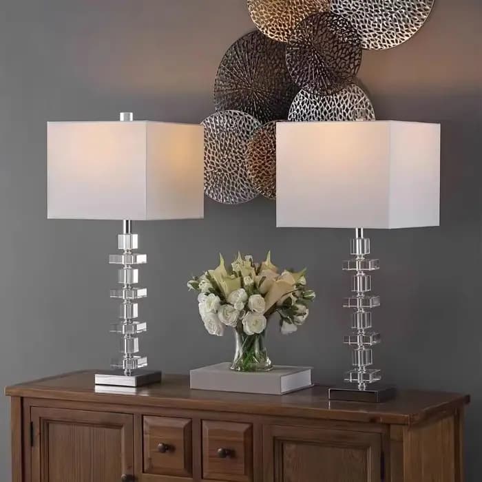 Lampe de sol en tissu de luxe américaine, lampe à boule de verre en cristal, lampe de salon créative, lampe de chevet de chambre à coucher, lampe de lecture artistique nordique