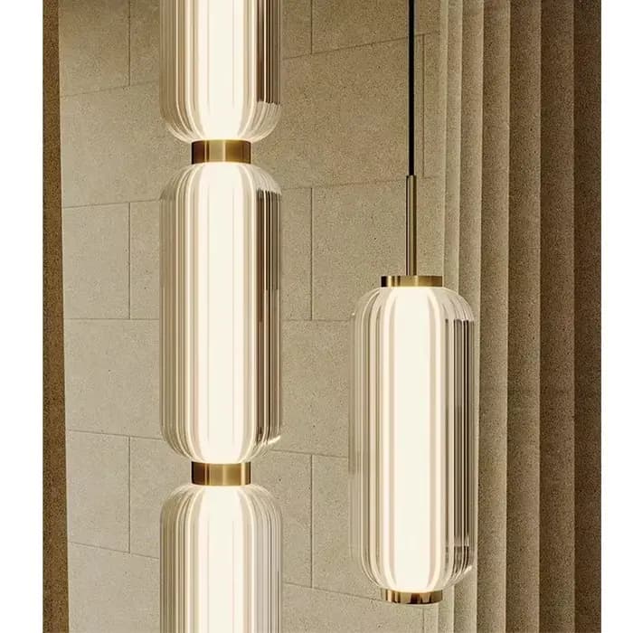 Lustre de salon de style hôtelier américain de luxe léger, luminaires suspendus LED haut de gamme nordiques pour restaurant et escalier, petite combinaison de suspensions