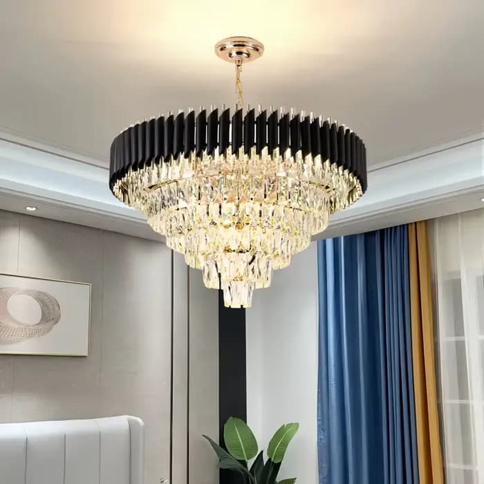 Lustre en cristal de luxe créatif en forme de cône, luminaires modernes pour salon, chambre à coucher, salle à manger, restaurant, lampe suspendue en cristal K9