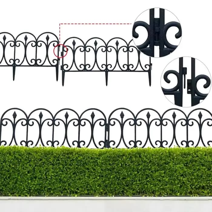 Clôture décorative de jardin, barrière extérieure antirouille en fil métallique, clôture pliante pour patio, barrière pour parterres de fleurs