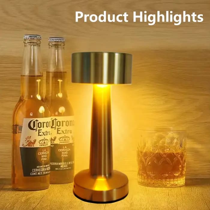 Lampe de Table Led Rechargeable rétro veilleuse bureau Bar café salle à manger décor à la maison sans fil 3 couleurs interrupteur tactile à intensité variable