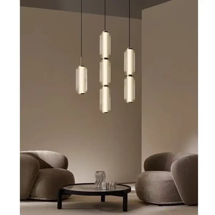 Style américain éclairage hôtel de luxe salon lustre haut de gamme danois LED Restaurant escalier combinaison petite suspension
