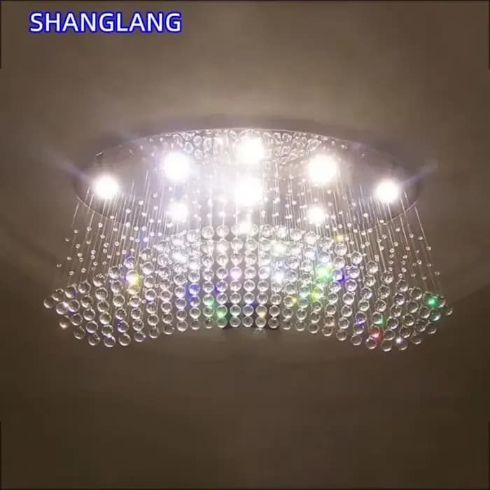 Lustre en cristal moderne, éclairage contemporain, nouveau luminaire courbé à montage encastré pour magasin