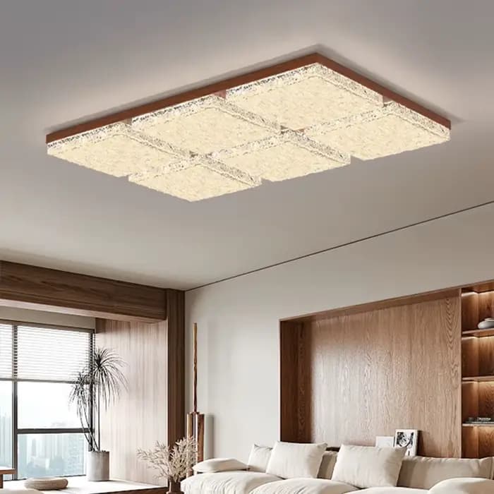 Luminaires de plafond de luxe effet glace craquelée pour salon, éclairage de chambre italien haut de gamme intelligent avec protection oculaire, luminaire d'intérieur pour la maison