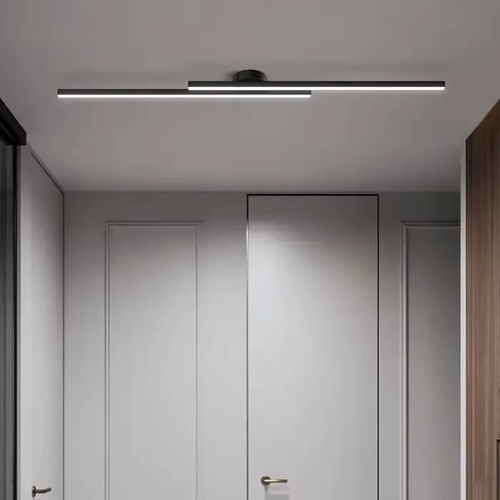 Long plafonnier LED en aluminium Design créatif moderne plafonnier luminaire intérieur couloir balcon allée bureau Lustre