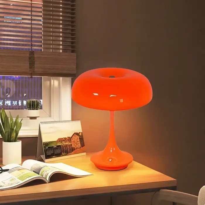 Lampe de table en forme de champignon, commande tactile, 3 couleurs, intensité réglable, sans fil, rechargeable, lumière LED en plastique, luminosité réglable, lampe de chevet