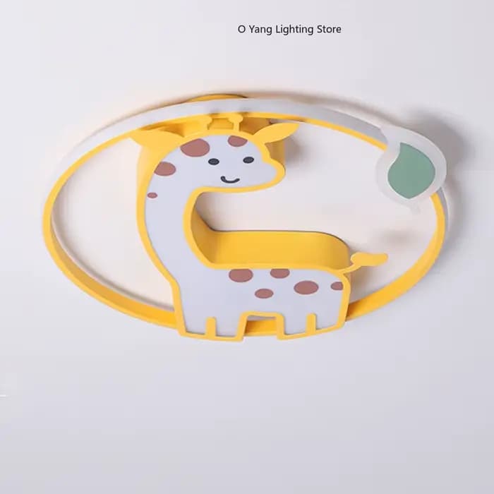 Plafonnier LED design pour chambre de fille, lustre pour chambre d'enfant, décoration de chambre de bébé garçon, lampe de plafond girafe mignonne, Plafon RC à intensité variable