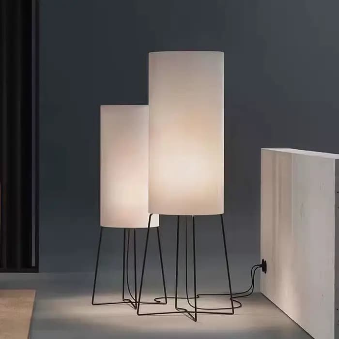 Lampe sur pied design LED Wabi Sabi en tissu pour salon, chambre, bureau, lampe d'ambiance créative pour coin artistique