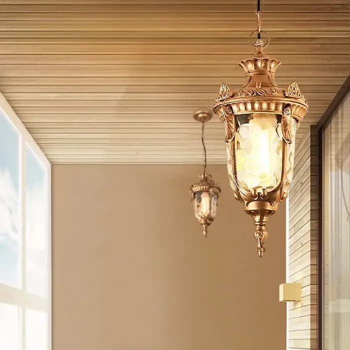 Lampe suspendue rétro étanche pour extérieur, luminaire suspendu pour balcon, éclairage suspendu pour grenier, cour, couloir, restaurant