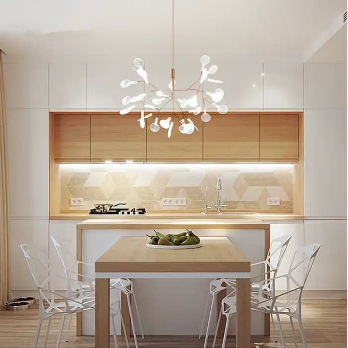 Plafonnier suspendu au design nordique post-moderne Heracleum, disponible en rose et en noir, luminaire décoratif d'intérieur, idéal pour un salon, une cuisine ou un couloir