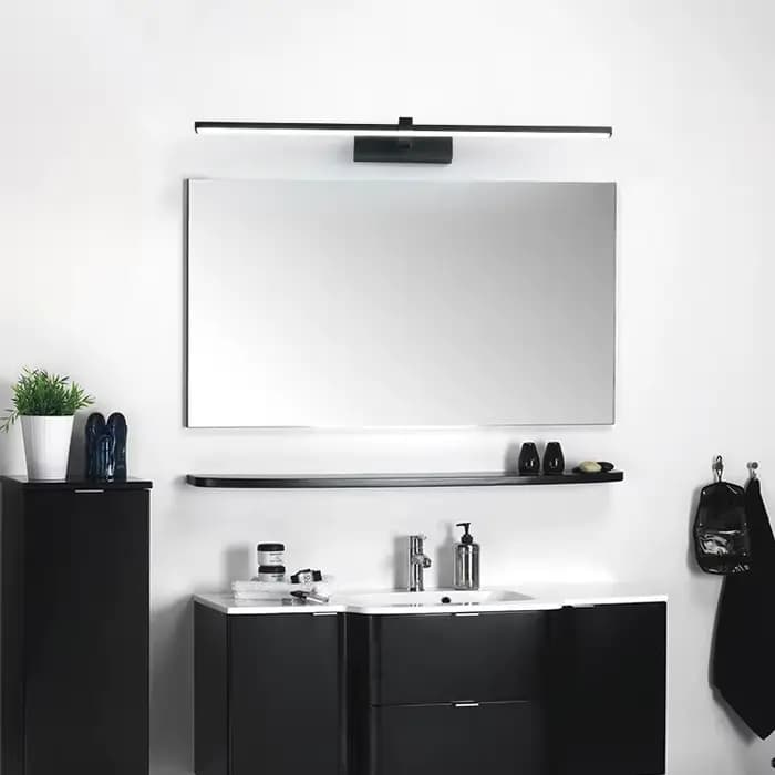 Led miroir lumières appliques salle de bain étanche blanc noir LED lampe plate moderne intérieur applique salle de bain éclairage maquillage