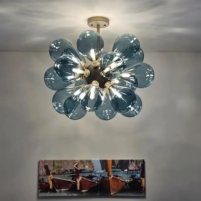 2025 Lustre à bulles de verre Lustre coloré unique Designer sur l'éclairage d'île pour salon Table à manger luminaire