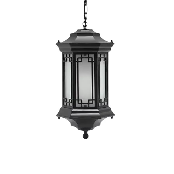 Lustre de balcon de style chinois rétro, luminaire suspendu imperméable pour jardin, villa, couloir extérieur