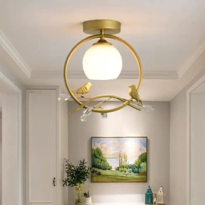 Petit lustre nordique pour couloir, lampe Everakroom, lumière d'oiseau de balcon, café créatif, éclairage d'entrée