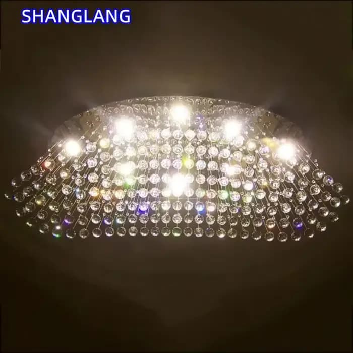 Lustre en cristal moderne, éclairage contemporain, nouveau luminaire courbé à montage encastré pour magasin
