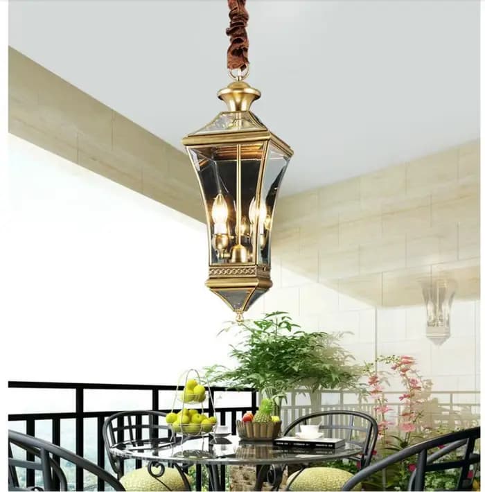 Lampe à suspension en verre de cuivre couloir allée Restaurant Bar boutique cylindre soudure cage à oiseaux lampe suspendue D21cm H61cm bougie E14 lampe