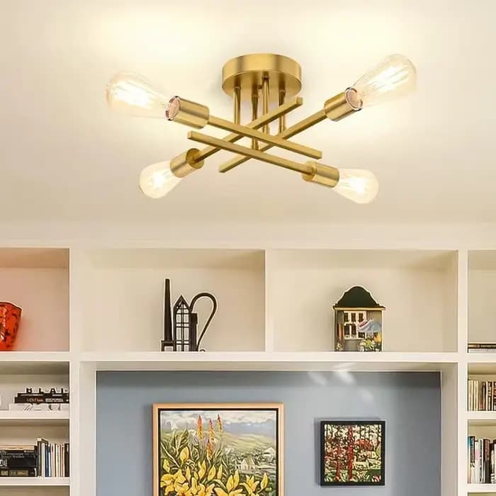 Plafonnier LED moderne Sputnik, luminaire de plafond semi-encastré nordique, éclairage décoratif vintage pour la maison