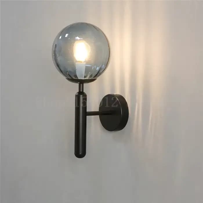 Moderne bleu boules de verre applique salon chambre chevet applique murale créative TV fond mur couloir appliques