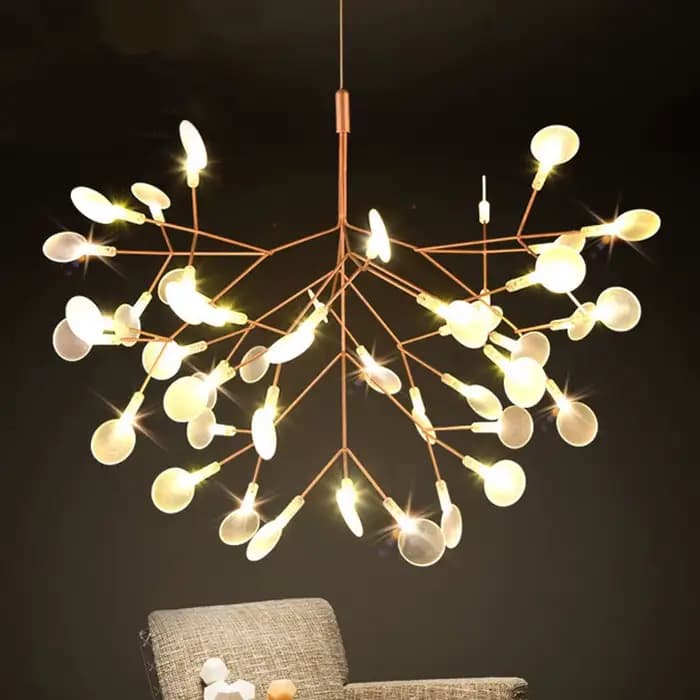 Plafonnier suspendu au design nordique post-moderne Heracleum, disponible en rose et en noir, luminaire décoratif d'intérieur, idéal pour un salon, une cuisine ou un couloir