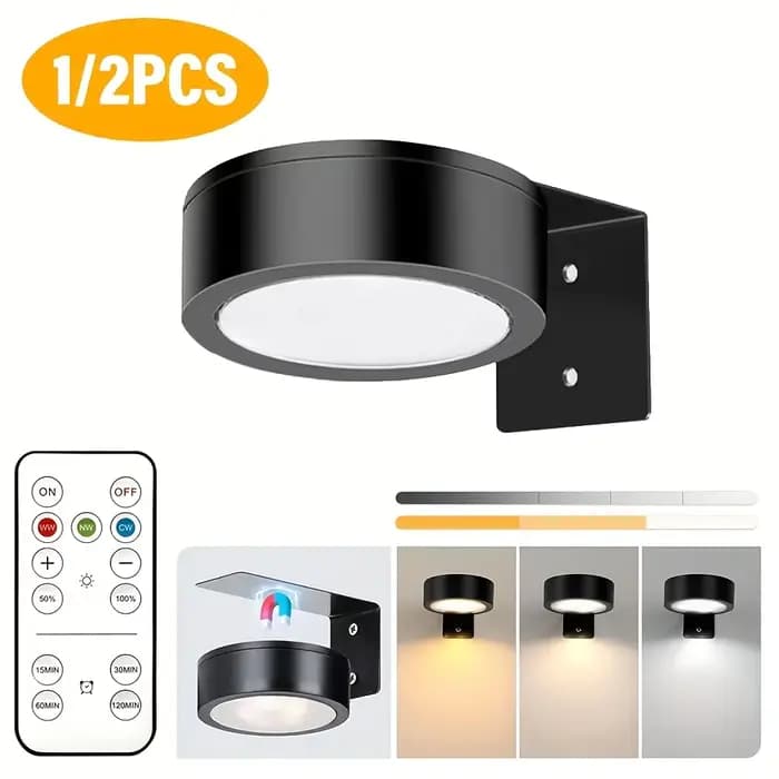 Lampe murale LED pour décoration d'affichage artistique, lumière de peinture télécommandée avec 13 couleurs réglables, alimentée par batterie AAA, 1/2 pièces