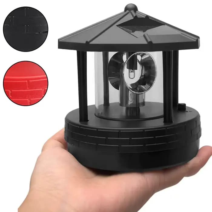 Jardin cour LED phare solaire pelouse lumière extérieure étanche réverbère rotatif rocaille phare lumières décoratives