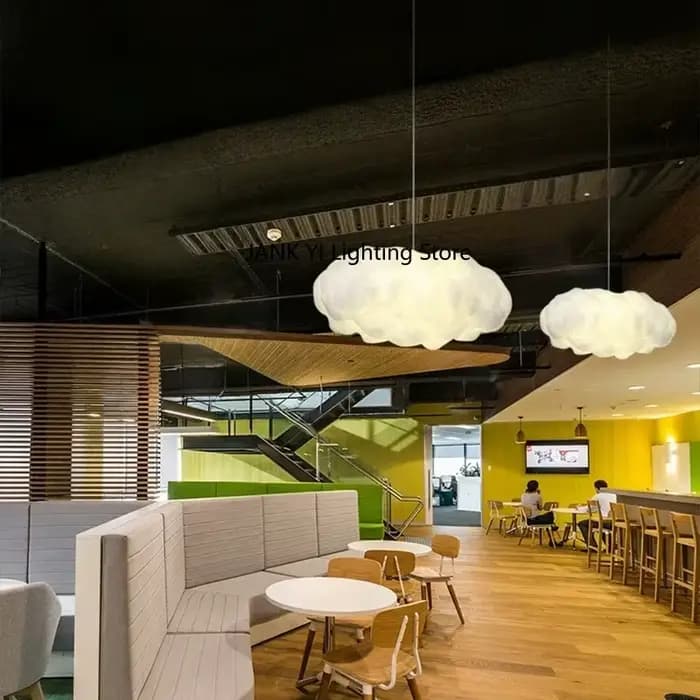Luminaire suspendu en forme de nuage en tissu avec éclairage LED pour salon chambre et restaurant élégance moderne douceur romantique