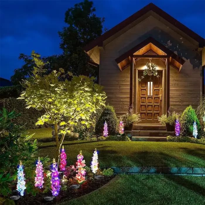 Lampes solaires de jardin, lampes solaires en forme de fleur imperméables améliorées, utilisées pour la décoration de fête, de jardin, de cour, de patio et de pelouse
