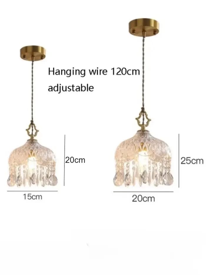 Lampes suspendues LED modernes lustres en cristal chambre lampes suspendues en cuivre en verre de luxe pour la décoration intérieure luminaires suspendus