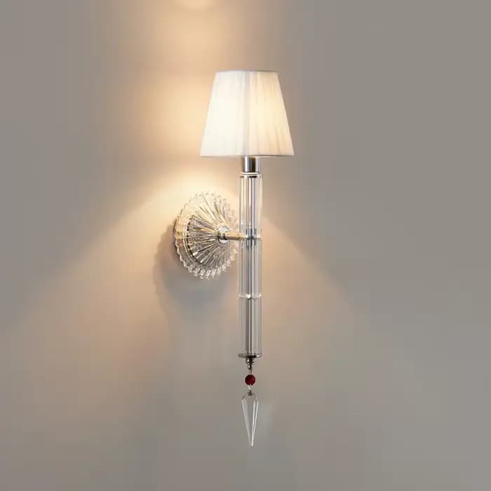 Appliques murales en cristal à 1 bras, lampe à bougie, applique murale en cristal K9, AC 100% garanti, moderne, 14cm, H, 55cm