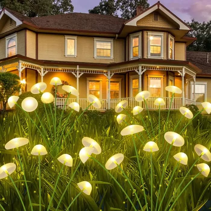 Lampes solaires de jardin LED double Mode lumières solaires en forme de champignon décor étanche cour Patio voie méduse pour ambiance de jardin