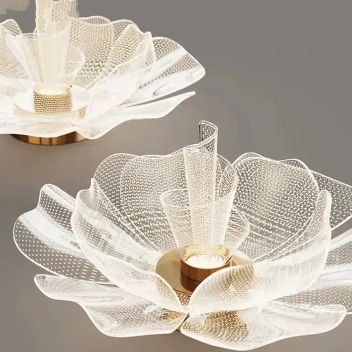 Plafonnier LED simple et luxueux, design floral, lampe en acrylique, éclairage d'étude, chambre à coucher, entrée, couloir, éclairage intérieur doré de luxe