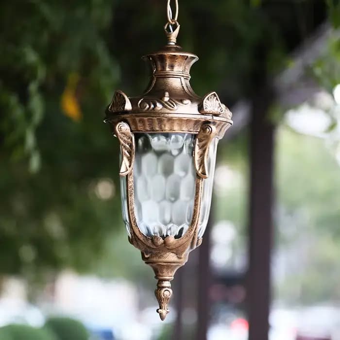 Lampe suspendue d'extérieur, luminaires de patio européens, luminaires de couloir, luminaire suspendu en forme de grappe, luminaire rétro pour villa
