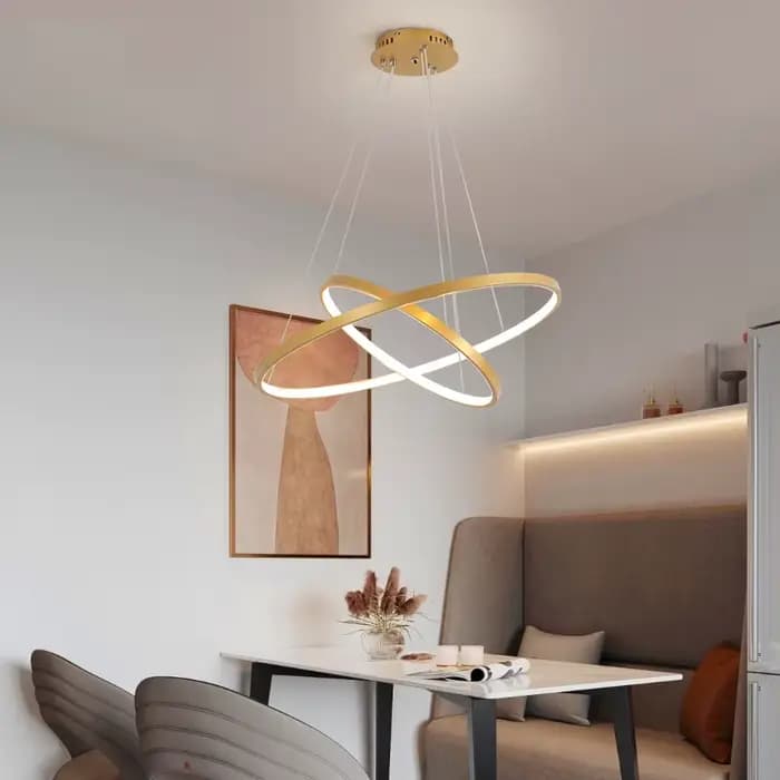Moderne led salle à manger lustres simple anneau lustre salon chambre lumières maison éclairage intérieur décoratif lampes suspendues