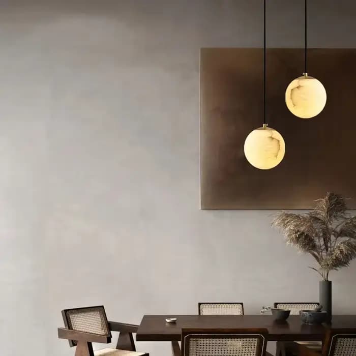 Lampe à suspension boule de marbre moderne Design nordique postmoderne lampe suspendue de chevet de luxe bar île table balcon lumière d'angle