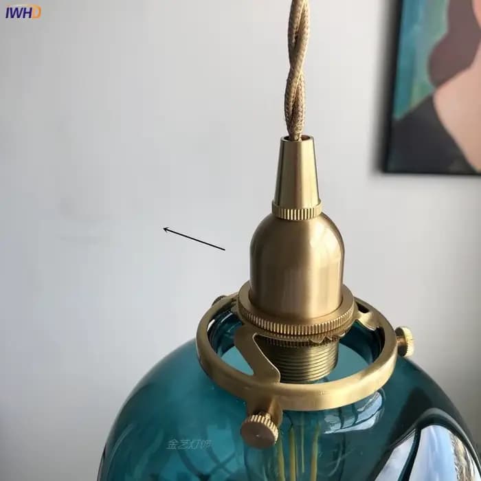 Rétro verre suspension nordique salle à manger plafond lustre Bar chambre chevet luminaire suspendu Suspendu E27 lampe