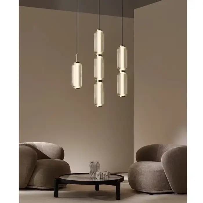 Lustre de salon de style hôtelier américain de luxe léger, luminaires suspendus LED haut de gamme nordiques pour restaurant et escalier, petite combinaison de suspensions