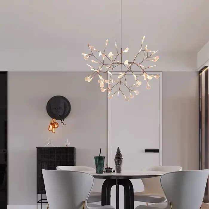 Plafonnier suspendu au design nordique post-moderne Heracleum, disponible en rose et en noir, luminaire décoratif d'intérieur, idéal pour un salon, une cuisine ou un couloir