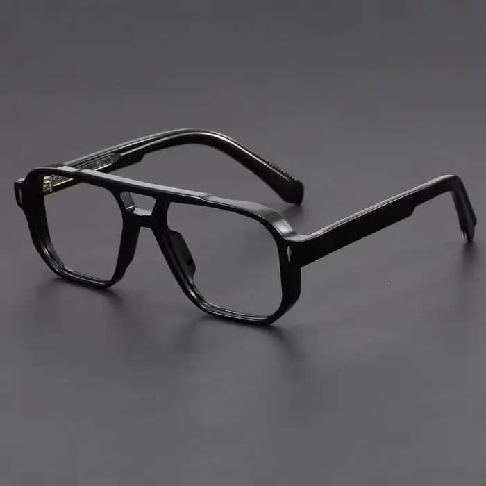Double ponts Anti lumière bleue lunettes de lecture hommes rétro femmes lunettes carrées cadre mode hommes lunettes myopes faux cils-2